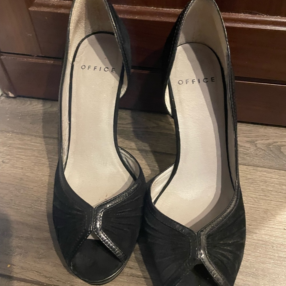 Office Women Black Suede Shoes